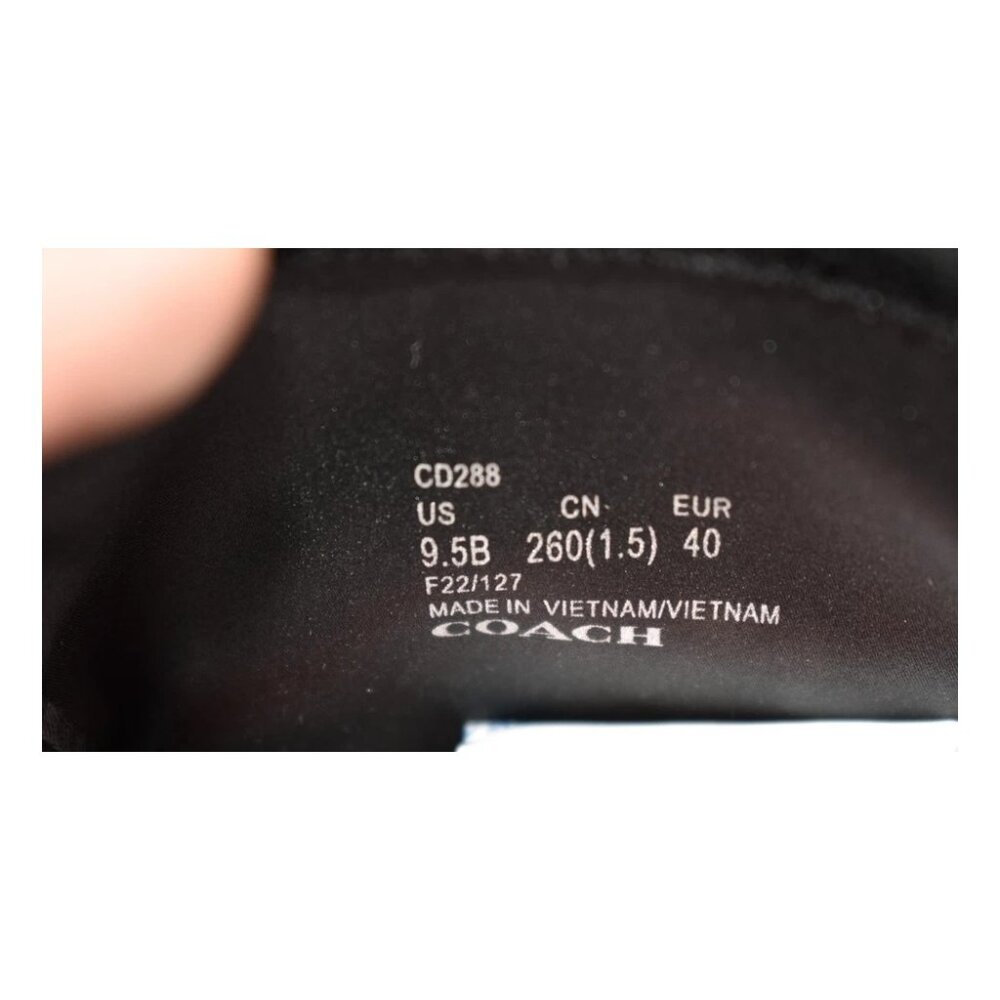 $350 Coach Restored Jade Bootie SUEDE BLACK POINTY GOLD "C" HEEL SOCK 9.5 (MG12) - Picture 7 of 7